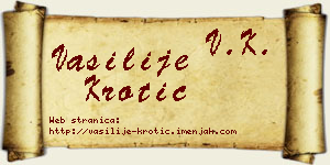 Vasilije Krotić vizit kartica